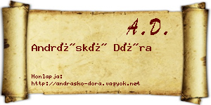 Andráskó Dóra névjegykártya