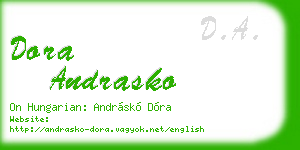 dora andrasko business card