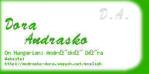 dora andrasko business card